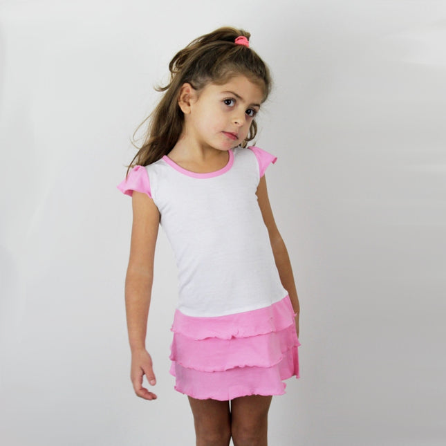 Vestitino Bicolore Bambina 100% Cotone