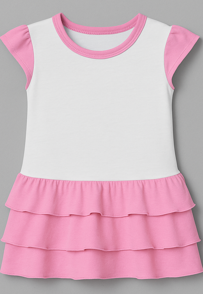 Vestitino Bicolore Bambina 100% Cotone
