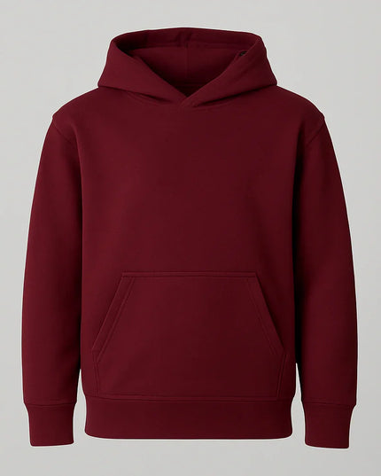 Felpa bordeaux bambina o bambino con tessuto caldo
