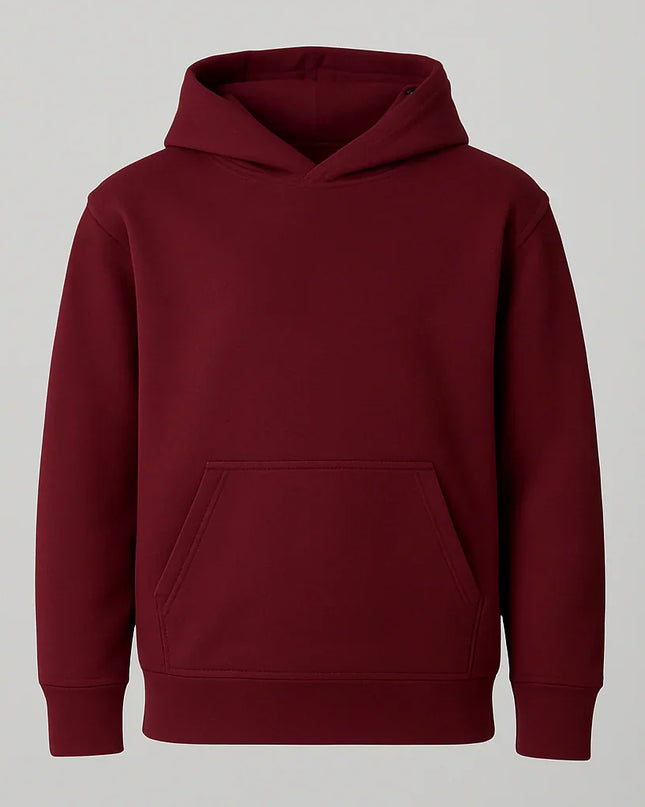 Felpa bordeaux bambina o bambino con tessuto caldo
