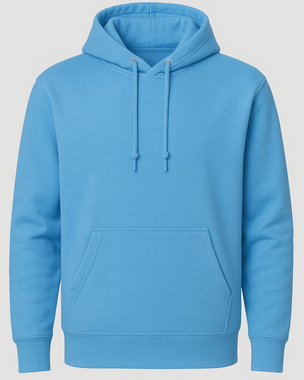 Felpa azzurro cielo chiaro con cappuccio doppio