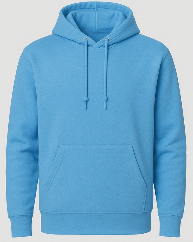 Felpa azzurro cielo chiaro con cappuccio doppio