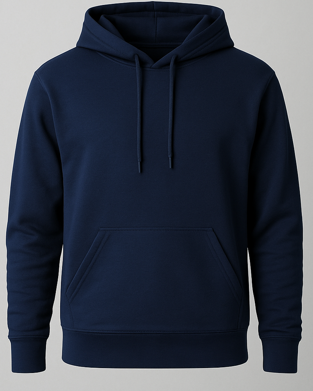 Felpa blu navy uomo donna con cappuccio doppio strato