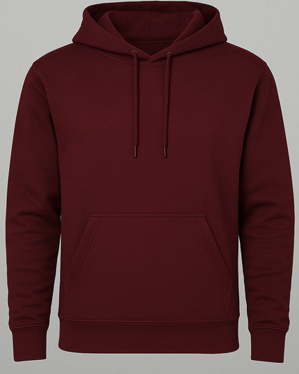 Felpa color bordeaux unisex con tasca frontale
