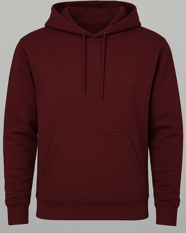 Felpa color bordeaux unisex con tasca frontale