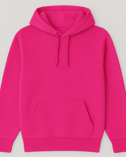 Felpa fucsia con cappuccio doppio e polsini elasticizzati