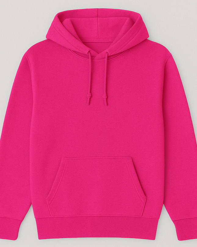 Felpa fucsia con cappuccio doppio e polsini elasticizzati