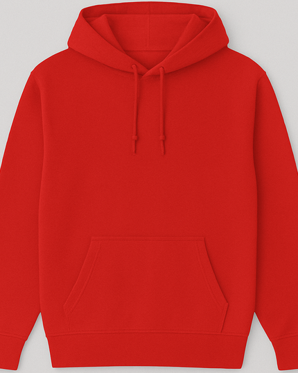 Felpa rossa da uomo e donna con tasche e cappuccio