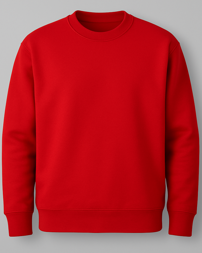 Felpa rossa girocollo in cotone resistente
