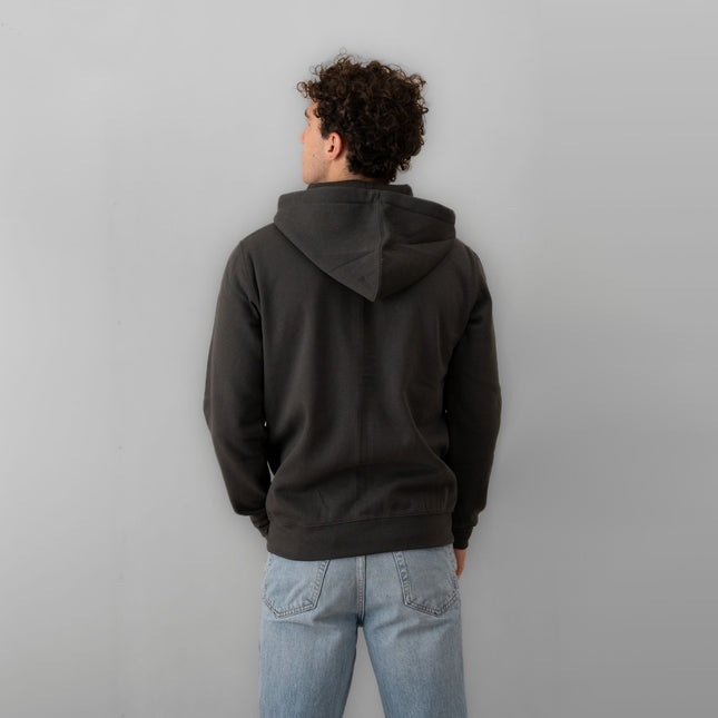 felpa con zip unisex grafite dietro