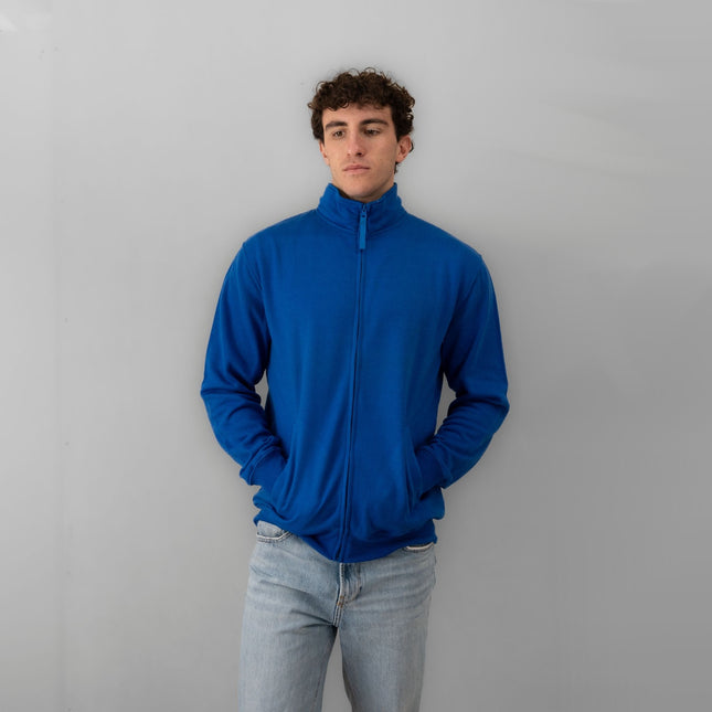 felpa con zip unisex royal davanti