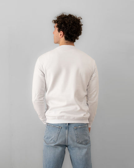 felpa girocollo bianco indossata dietro