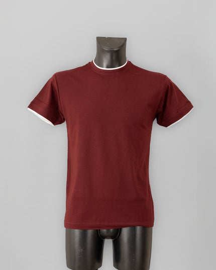 maglietta bicolore uomo bordò