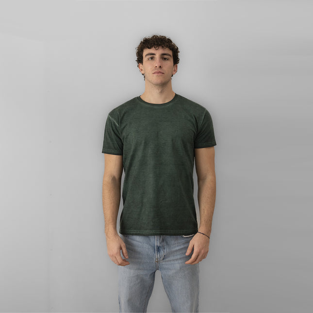 T-shirt Uomo 100% Cotone Lavaggio Stonewash – Girocollo e Manica Corta