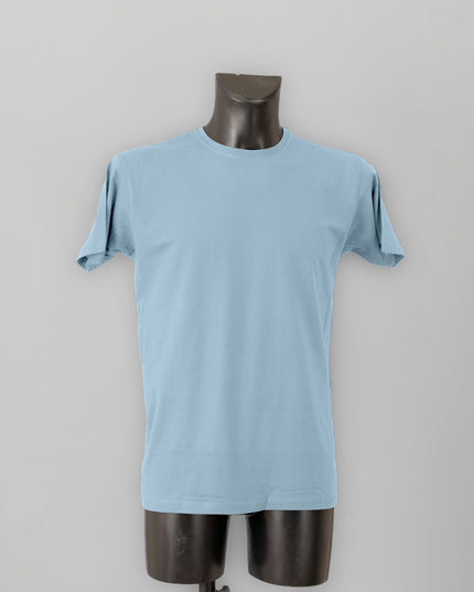 maglietta uomo cotone azzurro chiaro