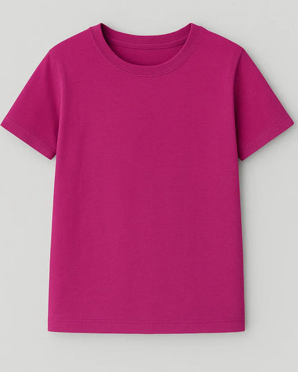 T-shirt fucsia per bambina, morbida e resistente, ideale per scuola e tempo libero
