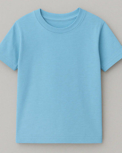 Maglietta donna azzurra cielo, slim fit e collo tondo
