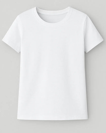 T-shirt da donna bianca in cotone con taglio aderente e maniche corte