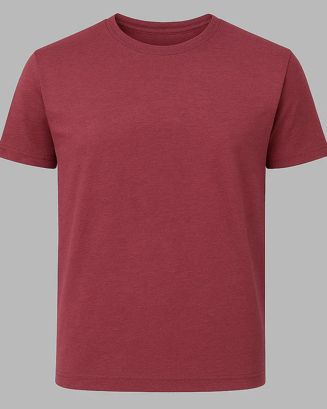 T-shirt bordeaux da uomo in cotone e poliestere