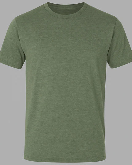 T-shirt verde oliva con doppia cucitura