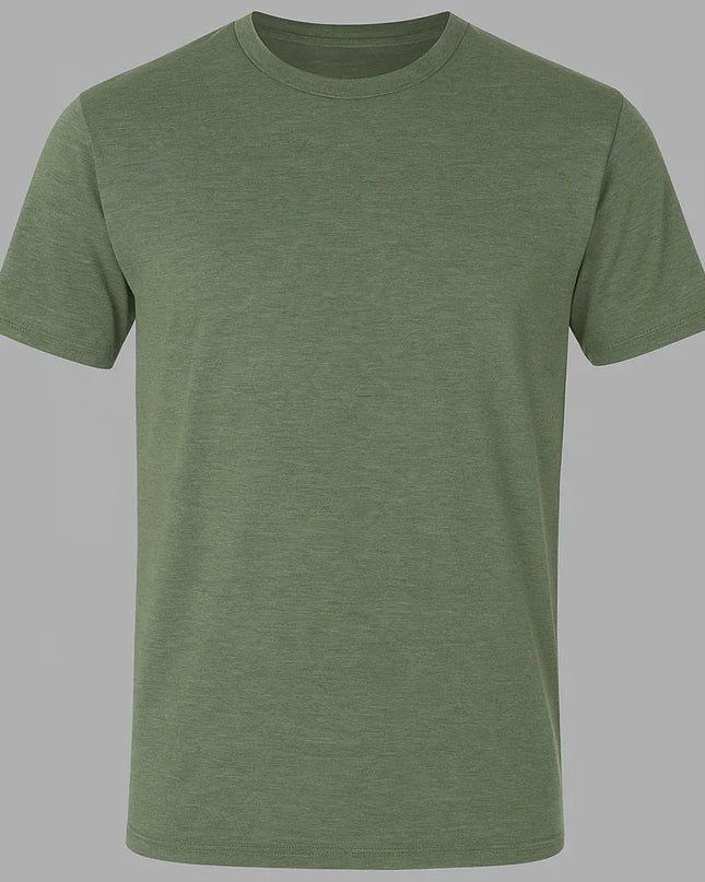 T-shirt verde oliva con doppia cucitura