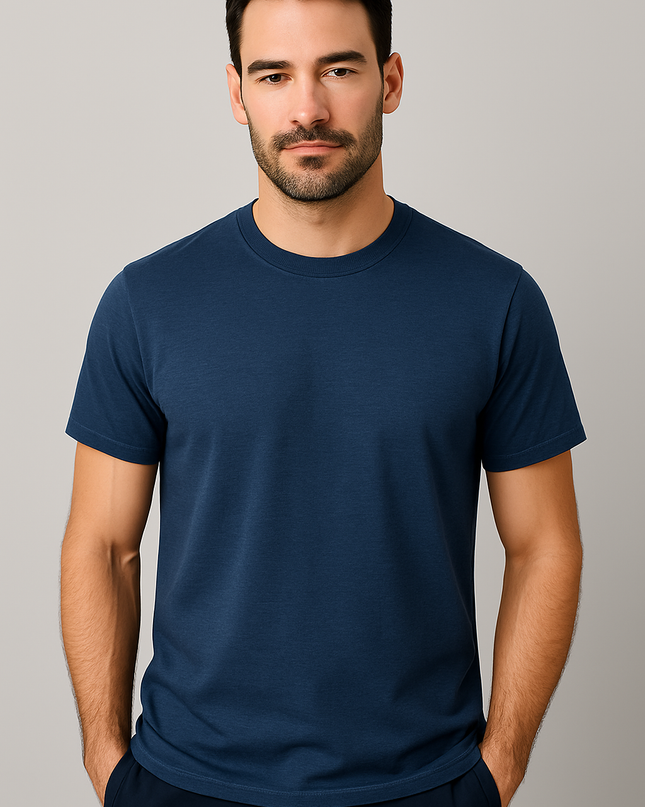 T-shirt Uomo 100% Cotone Lavaggio Stonewash – Girocollo e Manica Corta