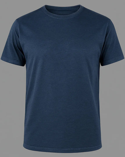 T-shirt blu navy in cotone ring spun con finitura vintage