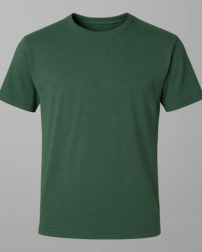 Maglietta verde bottiglia con lavaggio stonewash naturale