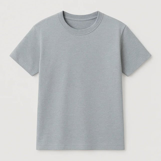 T-shirt grigio melange da uomo in cotone 150 GSM